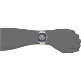 Fossil Grant Sport Automatic Skeleton Blue Dial Two Tone Steel Strap Watch for Men - ME3141