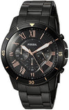 Buy Shop Fossil Grant Sport Chronograph Black Dial Black Steel Strap Watch for Men - FS5374 USA Online