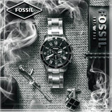 Buy Shop Fossil Grant Sport Chronograph Black Dial Silver Steel Strap Watch for Men - FS5236 USA Online