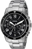 Buy Shop Fossil Grant Sport Chronograph Black Dial Silver Steel Strap Watch for Men - FS5236 USA Online