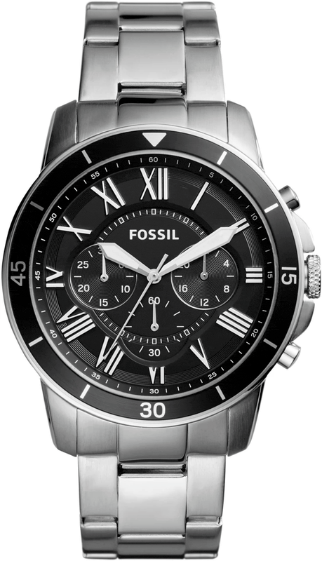 Buy Shop Fossil Grant Sport Chronograph Black Dial Silver Steel Strap Watch for Men - FS5236 USA Online