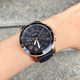 Buy Shop Fossil Grant Sport Chronograph Blue Dial Blue Leather Strap Watch for Men - FS5237 USA Online