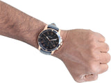 Buy Shop Fossil Grant Sport Chronograph Blue Dial Blue Leather Strap Watch for Men - FS5237 USA Online