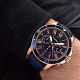 Buy Shop Fossil Grant Sport Chronograph Blue Dial Blue Leather Strap Watch for Men - FS5237 USA Online