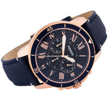 Buy Shop Fossil Grant Sport Chronograph Blue Dial Blue Leather Strap Watch for Men - FS5237 USA Online