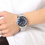 Buy Shop Fossil Grant Sport Chronograph Blue Dial Silver Steel Strap Watch for Men - FS5238 USA Online