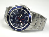 Buy Shop Fossil Grant Sport Chronograph Blue Dial Silver Steel Strap Watch for Men - FS5238 USA Online