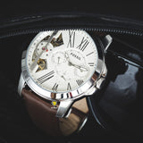Buy Shop Fossil Grant Twist Multi-Function White Dial Brown Leather Strap Watch for Men - ME1144 USA Online