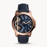 Buy Shop Fossil Grant Twist Multifunction Blue Dial Blue Leather Strap Watch for Men - ME1162 USA Online