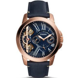 Buy Shop Fossil Grant Twist Multifunction Blue Dial Blue Leather Strap Watch for Men - ME1162 USA Online