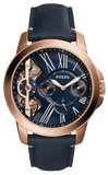 Buy Shop Fossil Grant Twist Multifunction Blue Dial Blue Leather Strap Watch for Men - ME1162 USA Online