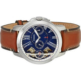 Buy Shop Fossil Grant Twist Multifunction Blue Dial Brown Leather Strap Watch for Men - ME1161 USA Online
