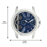 Buy Shop Fossil Grant Twist Multifunction Blue Dial Brown Leather Strap Watch for Men - ME1161 USA Online