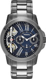 Buy Shop Fossil Grant Twist Multifunction Blue Dial Grey Steel Strap Watch for Men - ME1146 USA Online