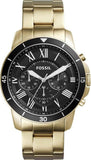 Buy Shop Fossil Inscription Automatic Black Dial Gold Steel Strap Watch for Men - FS5267 USA Online