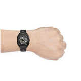 Buy Shop Fossil Inscription Automatic Skeleton Black Dial Black Steel Strap Watch for Men - BQ2574 USA Online