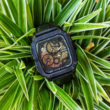 Buy Shop Fossil Inscription Automatic Skeleton Black Dial Black Steel Strap Watch for Men - BQ2574 USA Online