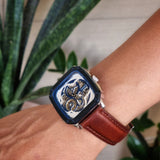 Buy Shop Fossil Inscription Automatic Skeleton Blue Dial Brown Leather Strap Watch for Men - BQ2571 USA Online