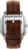 Buy Shop Fossil Inscription Automatic Skeleton Blue Dial Brown Leather Strap Watch for Men - BQ2571 USA Online