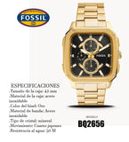 Buy Shop Fossil Inscription Multifunction Black Dial Gold Steel Strap Watch for Men - BQ2656 USA Online