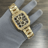 Buy Shop Fossil Inscription Multifunction Black Dial Gold Steel Strap Watch for Men - BQ2656 USA Online