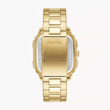 Buy Shop Fossil Inscription Multifunction Black Dial Gold Steel Strap Watch for Men - BQ2656 USA Online