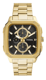Buy Shop Fossil Inscription Multifunction Black Dial Gold Steel Strap Watch for Men - BQ2656 USA Online