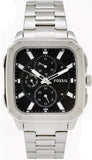 Buy Shop Fossil Inscription Multifunction Black Dial Silver Steel Strap Watch for Men - BQ2655 USA Online