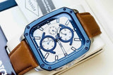 Buy Shop Fossil Inscription Multifunction Silver Dial Brown Leather Strap Watch for Men - BQ2658 USA Online