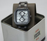 Buy Shop Fossil Inscription Multifunction Silver Dial Grey Steel Strap Watch for Men - BQ2657 USA Online