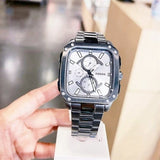 Buy Shop Fossil Inscription Multifunction Silver Dial Grey Steel Strap Watch for Men - BQ2657 USA Online