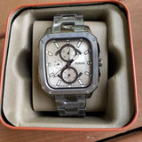 Buy Shop Fossil Inscription Multifunction Silver Dial Grey Steel Strap Watch for Men - BQ2657 USA Online