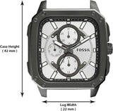 Buy Shop Fossil Inscription Multifunction Silver Dial Grey Steel Strap Watch for Men - BQ2657 USA Online