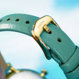 Buy Shop Fossil Jacqueline Analog Moonphase Mother of Pearl White Dial Green Leather Strap Watch for Women - ES5168 USA Online