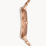 Buy Shop Fossil Jacqueline Analog Moonphase Mother of Pearl White Dial Rose Gold Steel Strap Watch for Women - ES5165 USA Online