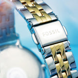 Buy Shop Fossil Jacqueline Analog Moonphase Mother of Pearl White Dial Two Tone Steel Strap Watch for Women - ES5166 USA Online