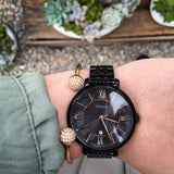 Buy Shop Fossil Jacqueline Black Dial Black Mesh Bracelet Watch for Women - ES3614 USA Online