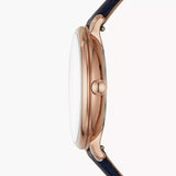 Buy Shop Fossil Jacqueline Blue Dial Blue Leather Strap Watch for Women - ES4673 USA Online
