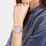 Buy Shop Fossil Jacqueline Blush Mother of Pearl Dial Pink Leather Strap Watch for Women - ES4151 USA Online