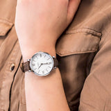 Buy Shop Fossil Jacqueline White Dial Brown Leather Strap Watch for Women - ES3708 USA Online