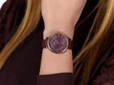 Buy Shop Fossil Jacqueline Burgundy Dial Burgundy Leather Strap Watch for Women - ES4099 USA Online