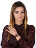 Buy Shop Fossil Jacqueline Burgundy Dial Burgundy Leather Strap Watch for Women - ES4099 USA Online