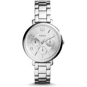 Buy Shop Fossil Jacqueline Silver Dial Silver Steel Strap Watch for Women - ES3664 USA Online
