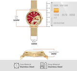 Buy Shop Fossil Jacqueline Dragonsteel Limited Edition Red Dial Gold Mesh Strap Watch for Women - ES5316 USA Online