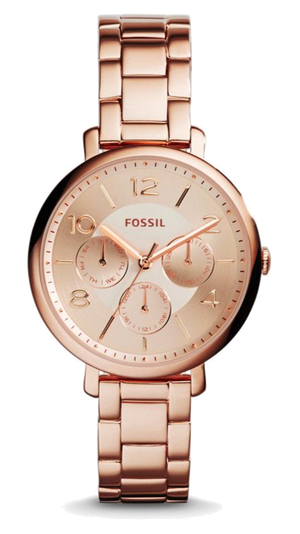 Buy Shop Fossil Jacqueline Rose Gold Dial Rose Gold Steel Strap Watch for Women - ES3665 USA Online