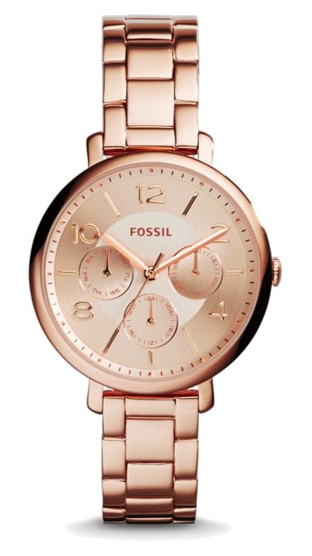 Buy Shop Fossil Jacqueline Rose Gold Dial Rose Gold Steel Strap Watch for Women - ES3665 USA Online
