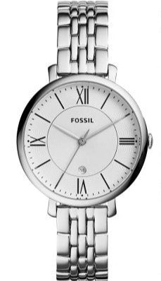 Buy Shop Fossil Jacqueline White Dial Silver Steel Strap Watch for Women - ES3920 USA Online