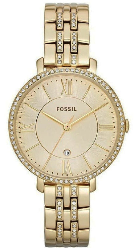 Buy Shop Fossil Jacqueline Gold Dial Gold Steel Strap Watch for Women - ES3547 USA Online