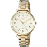 Buy Shop Fossil Jacqueline Gold Dial Gold Steel Strap Watch for Women - ES3971 USA Online
