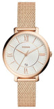 Buy Shop Fossil Jacqueline Mother of Pearl White Dial Gold Mesh Strap Watch for Women - ES4352 USA Online